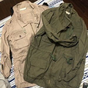 Women’s Army Green and Cream Jacket Size 6.